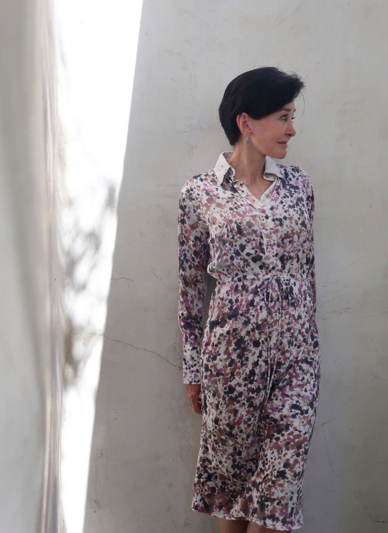 Shirt dress Maxi with Side Slit
