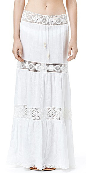Boho Chic Hippie Skirt Long 100 Cotton Resort Wear MICHELLE JONAS