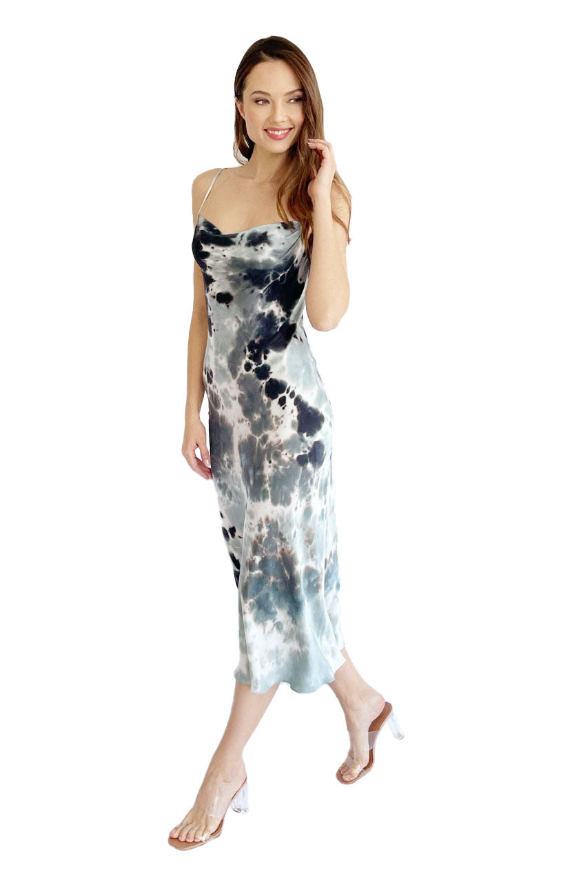 Cowl Neck Bias Slip Dress