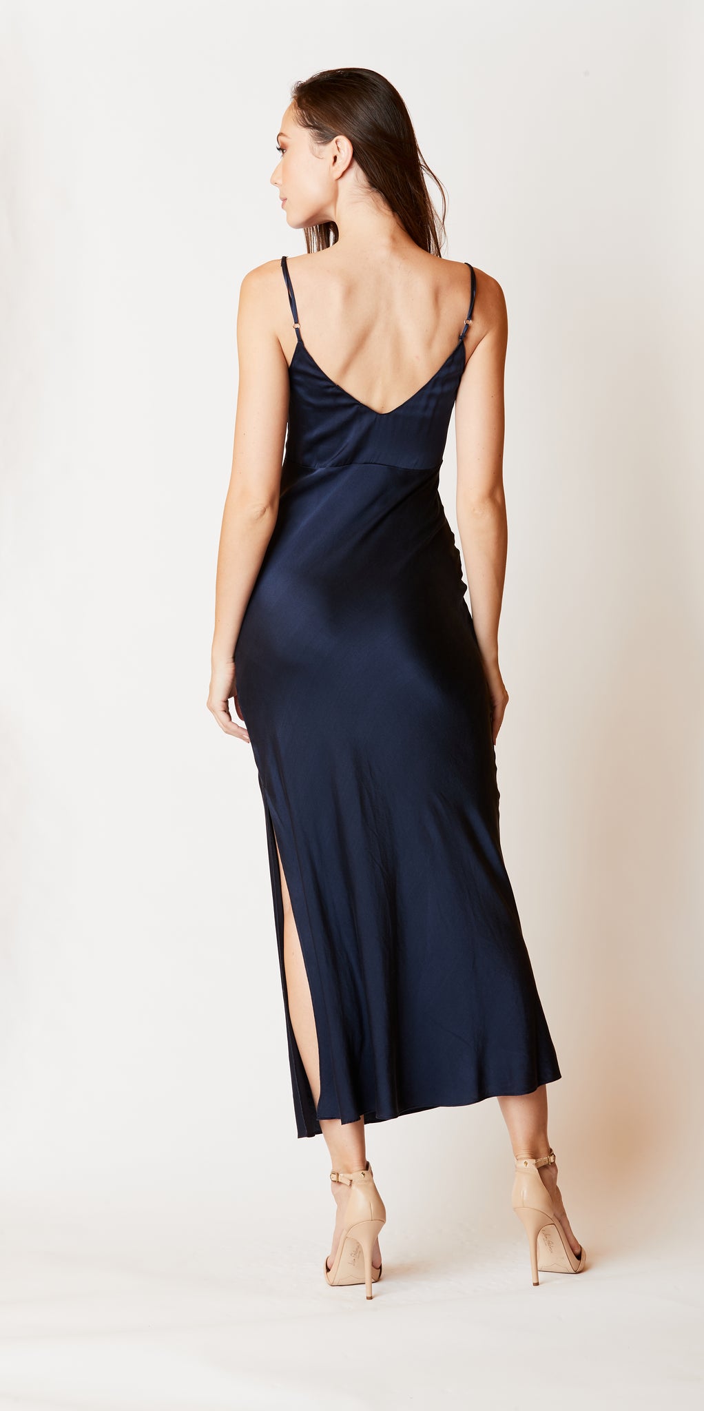 Midi Slip Dress with Side Slit