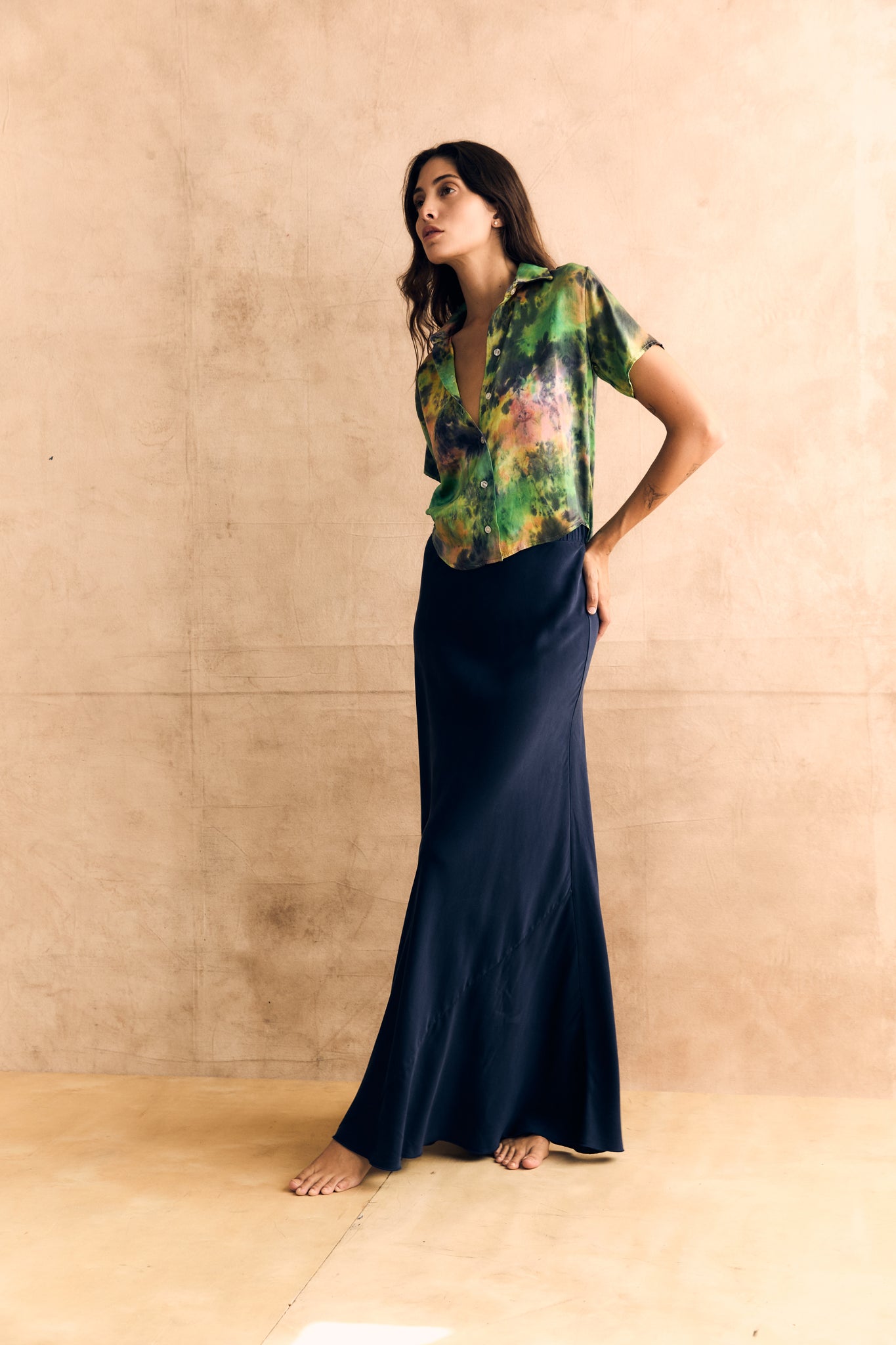 Bias Skirt with Elastic Waistband