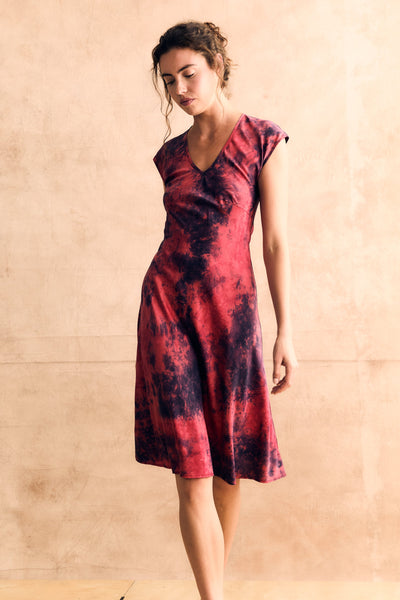 Silk Cap Sleeve Short Dress