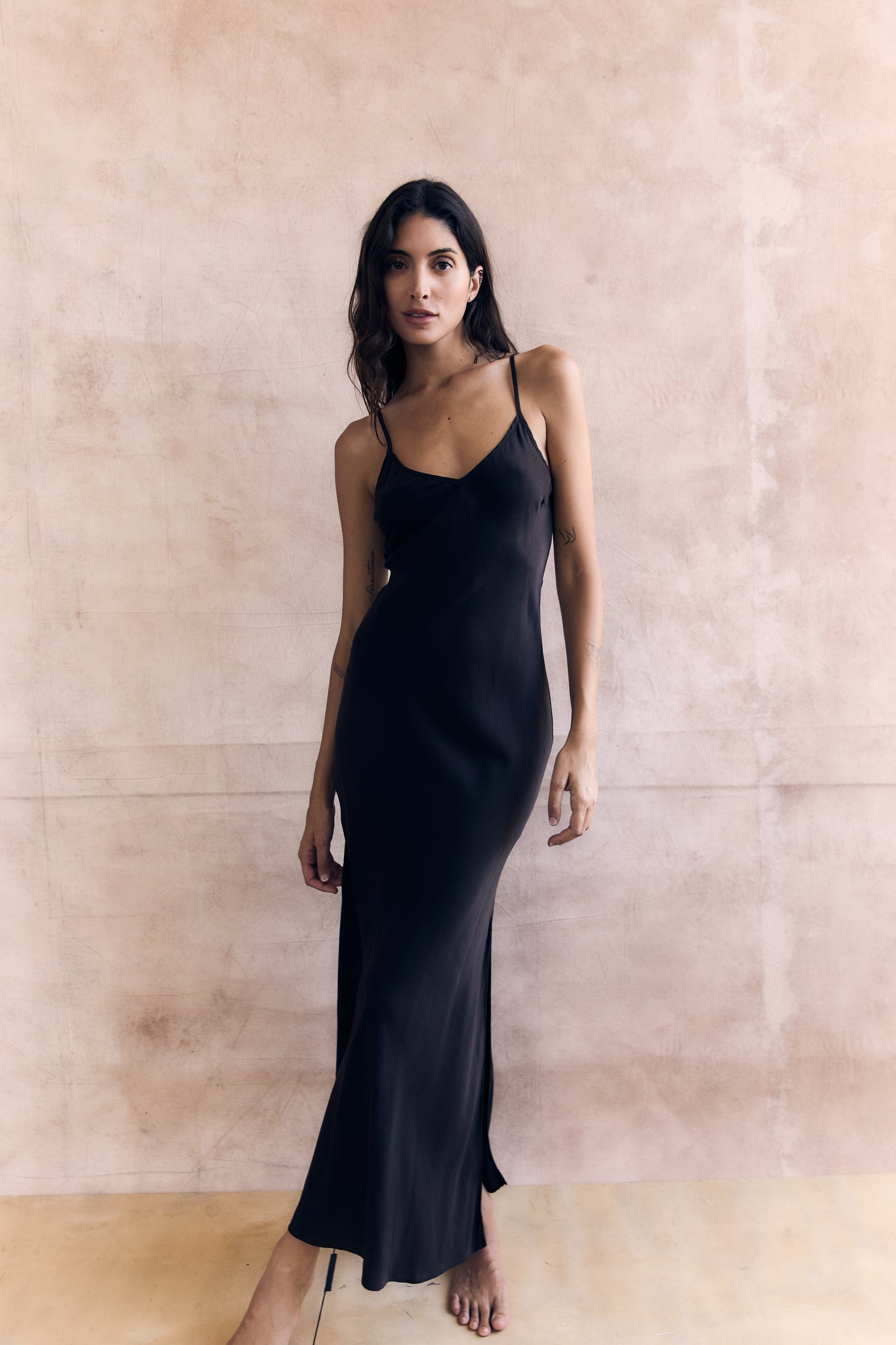 Midi Slip Dress with Side Slit