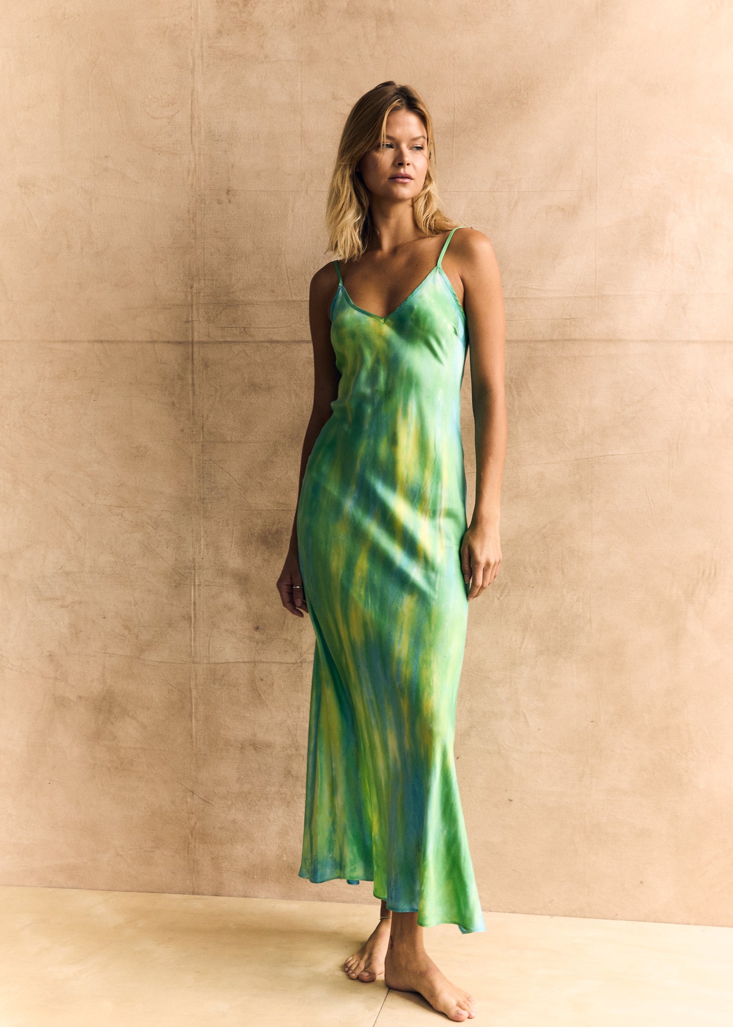 Midi Slip Dress with Side Slit