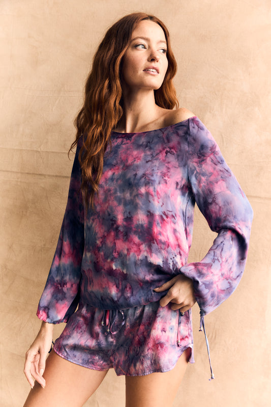 Off the shoulder silk top