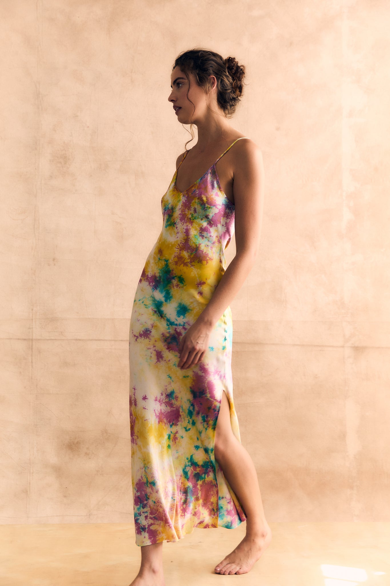 Midi Slip Dress with Side Slit