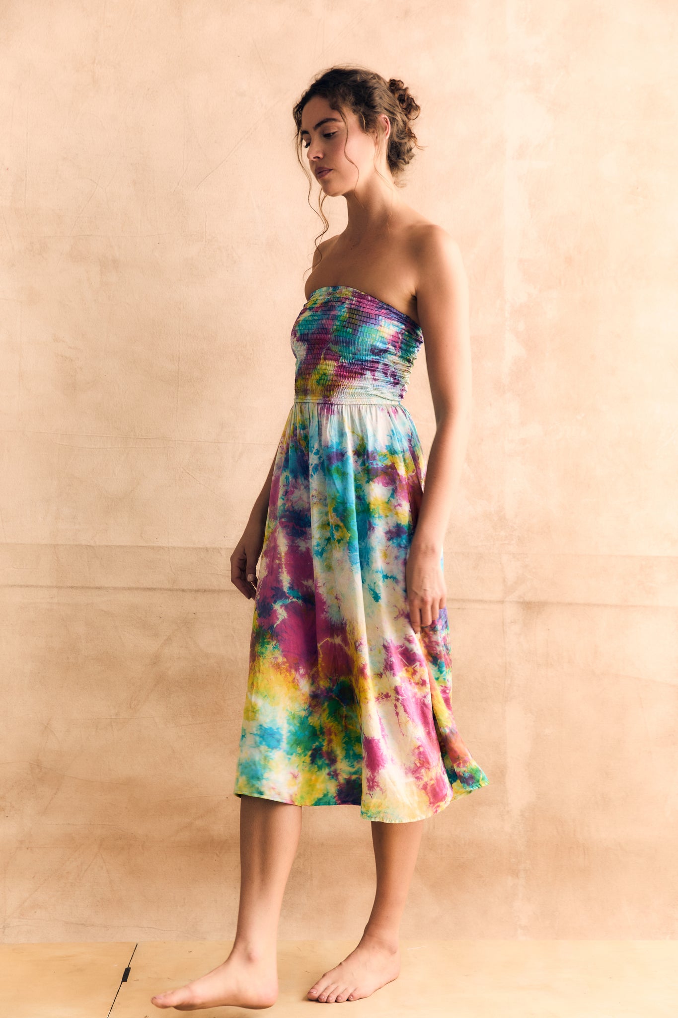 Strapless Elastic Pocket Dress