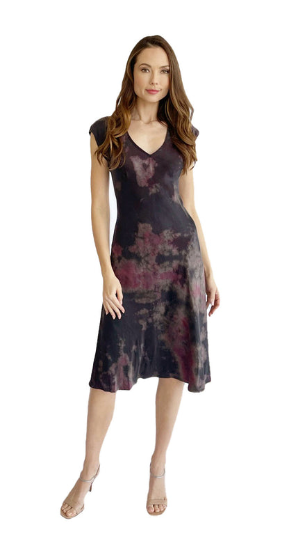 Silk Cap Sleeve Short Dress