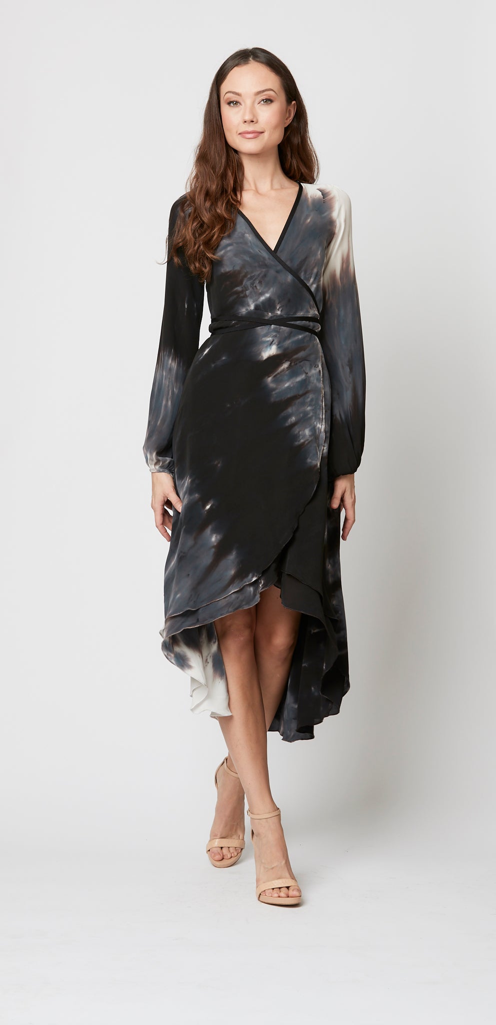 Jennifer Wrap Dress in 100% Silk Georgette