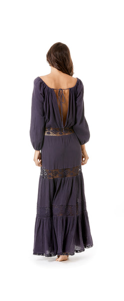 Long Sleeve Gauze Hippie Dress