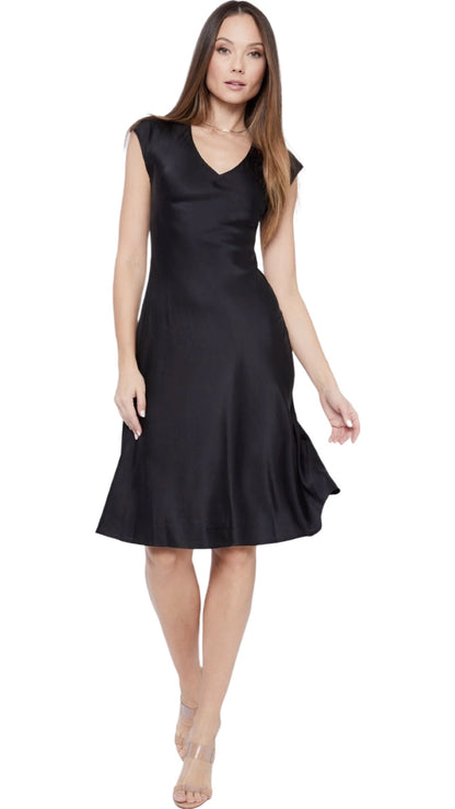 Silk Cap Sleeve Short Dress